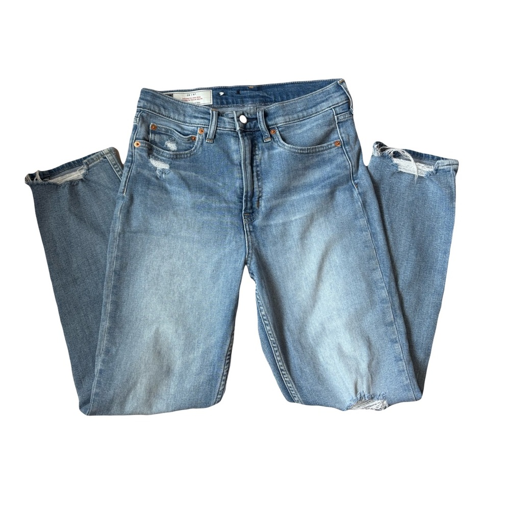 GAP Blue High rise Cigarette Slim Straight Distressed Jeans Size US 28 or US 6R